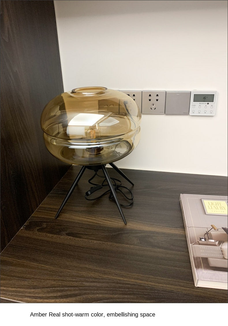 Modern Glass Desk Creative Glass Decorative Desk Bedroom Led Living Room Decorative