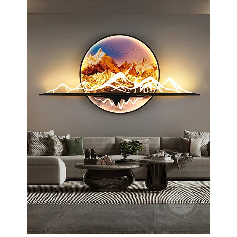 AFRA Modern Picture Wall Light LED Chinese Creative Landscape Mural Lamp For Home Living Room Study Bedroom Decor Painting