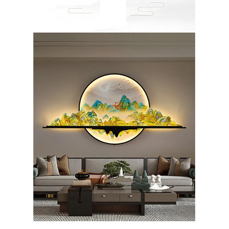 AFRA Modern Picture Wall Light LED Chinese Creative Landscape Mural Lamp For Home Living Room Study Bedroom Decor Painting