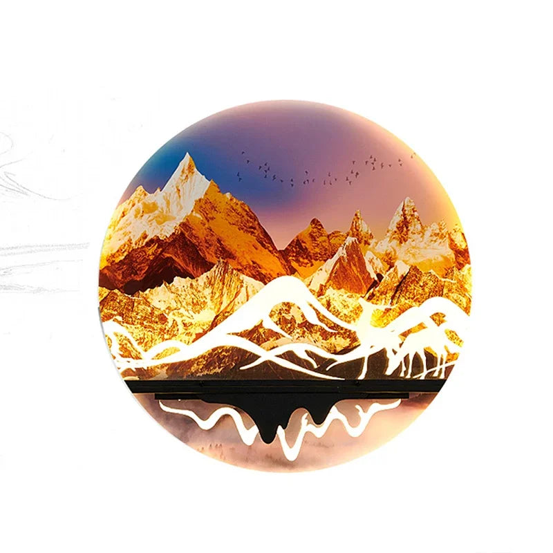 AFRA Modern Picture Wall Light LED Chinese Creative Landscape Mural Lamp For Home Living Room Study Bedroom Decor Painting