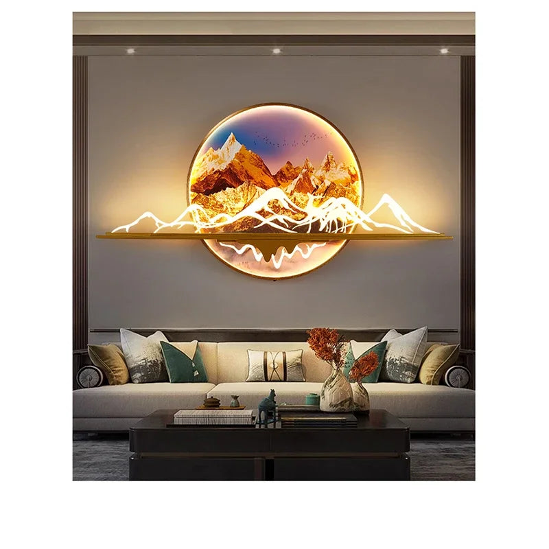 AFRA Modern Picture Wall Light LED Chinese Creative Landscape Mural Lamp For Home Living Room Study Bedroom Decor Painting