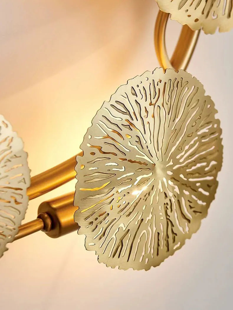 Nordic Creative Leaves Iron Fashion LED Decor Home Atmosphere Wall Lamp Bedroom Study Foyer Dining Room Lighting Fixtures