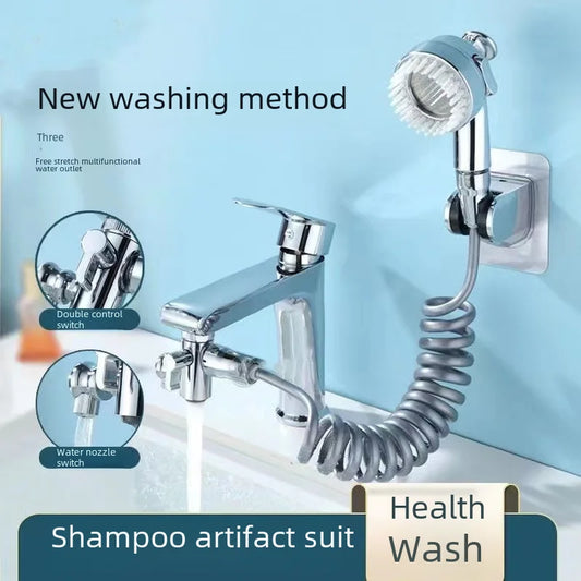 Handheld Shower Head Set Filter Extension Arm For Bathroom Sink Faucet Washing Hair Tool